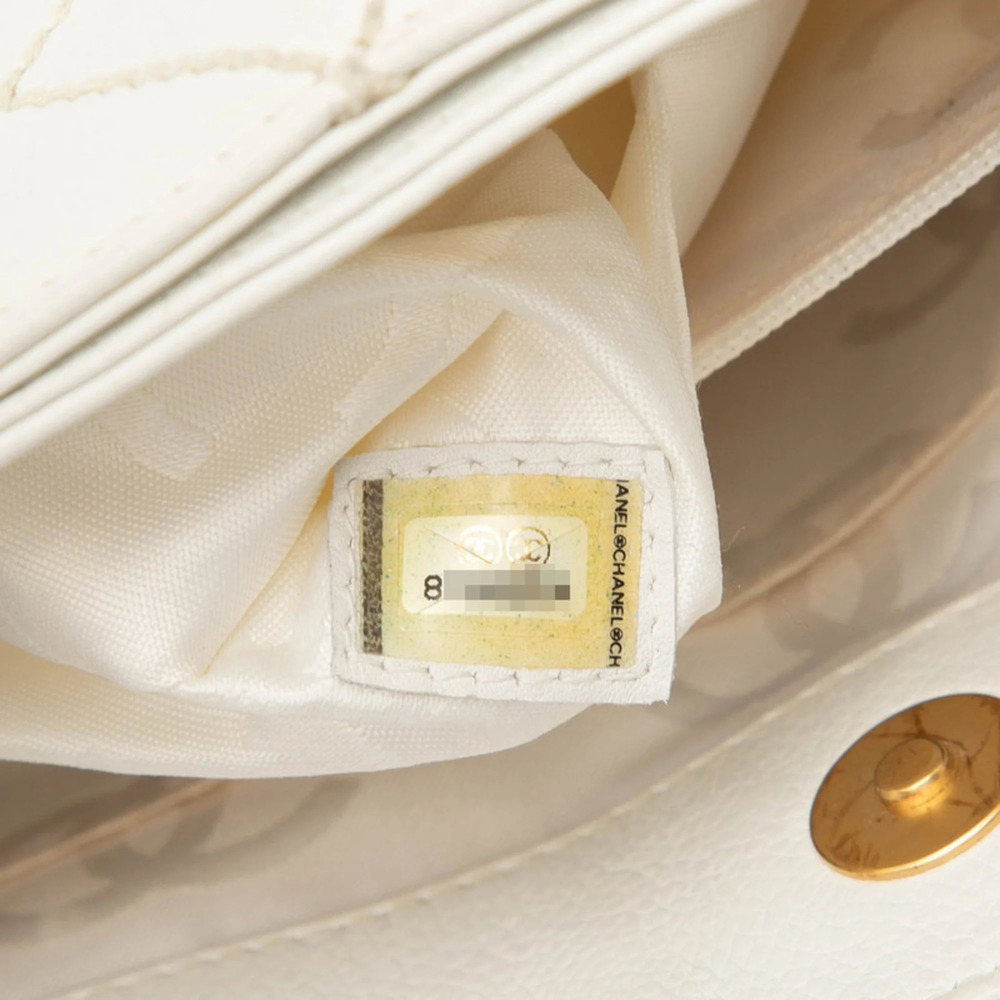 CHANEL White Leather Logo Tote Bag - Picture 6 of 6